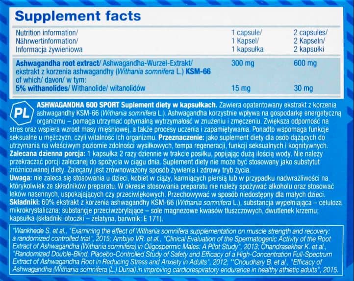 Ashwagandha 600 Sport - اي كيو بروتين - Iqprotein